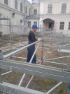 Монтаж зрительской трибуны для проведения 2-го международного кинофестиваля молодого европейского кино «VOICES» г. Вологда
